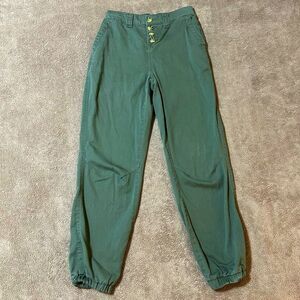 Vanilla Star Pants Juniors XS Jogger style Button Fly Army Green Cotton Blend